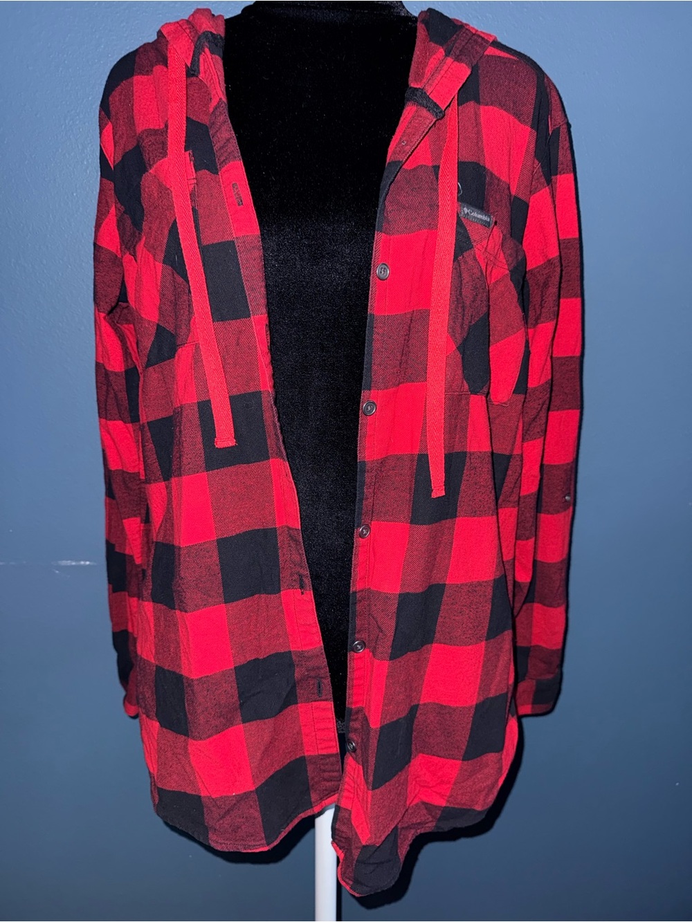 Columbia Hooded Flannel Button Up